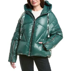 Khrisjoy Womens  Khris Iconic Shiny Puffer Jacket, Green